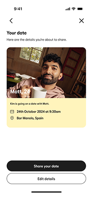 Your date summary screen